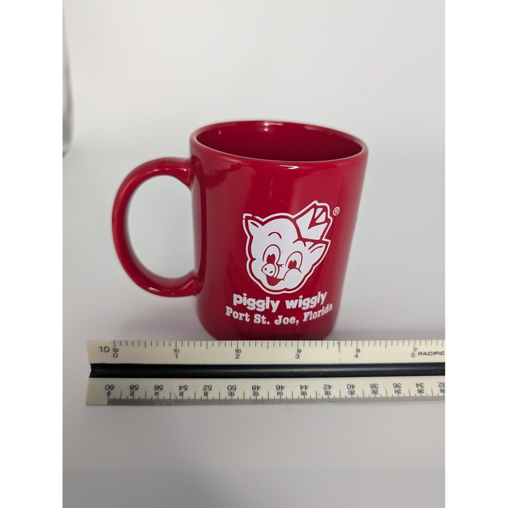 Piggly Wiggly Port St. Joe Florida Red Coffee Mug Ceramic Mascot Logo Cup
